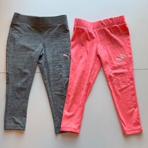 Puma Kids Charcoal and Coral Leggings